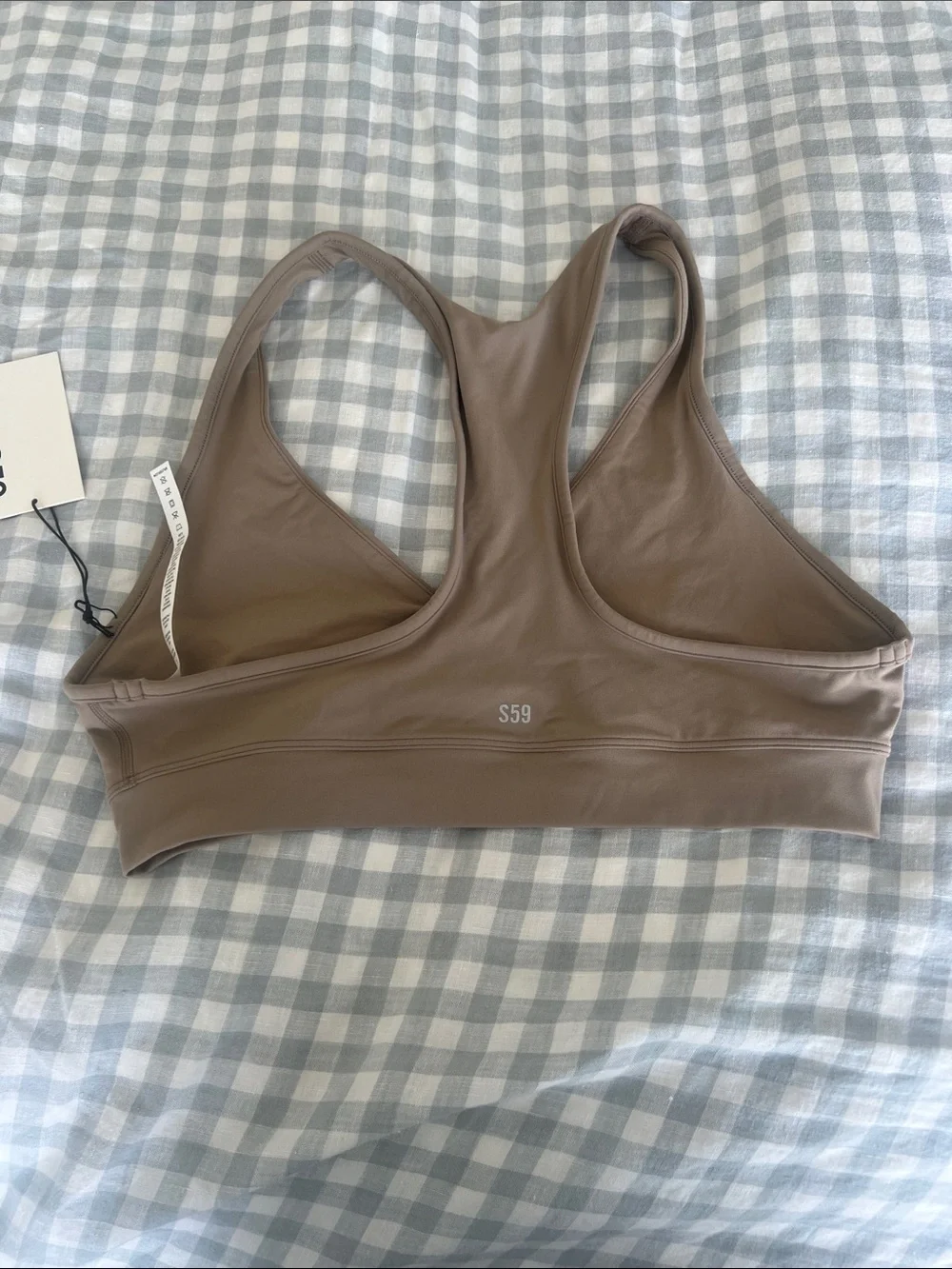 Splits59 Neutral Taupe V-Neck Sports Bralette